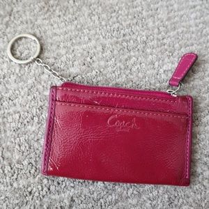 COACH Glossy Patent Zip Coin Pouch
